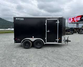 Thumbnail Photo of 2026 Royal Cargo 6x12 Enclosed Trailer Tandem Axle Rear Barn Doors Black 7700lbs GVW