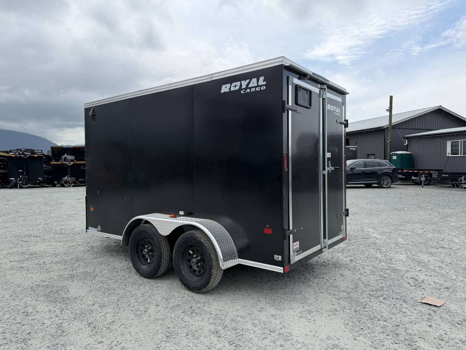 Photo of 2026 Royal Cargo 6x12 Enclosed Trailer Tandem Axle Rear Barn Doors Black 7700lbs GVW