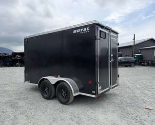 Thumbnail Photo of 2026 Royal Cargo 6x12 Enclosed Trailer Tandem Axle Rear Barn Doors Black 7700lbs GVW
