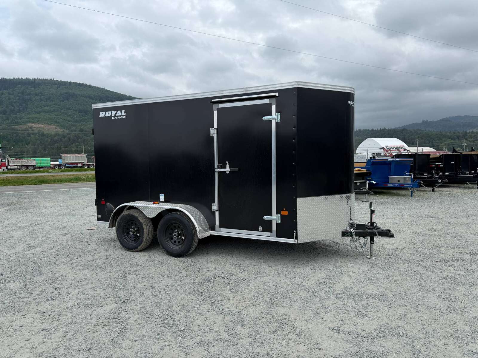 Photo of 2026 Royal Cargo 6x12 Enclosed Trailer Tandem Axle Rear Barn Doors Black 7700lbs GVW