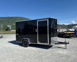 Thumbnail Photo of 2026 Impact Quake 6x12 V Nose Cargo / Enclosed Trailer Black Ramp Door Extra Height 2990lb GVW