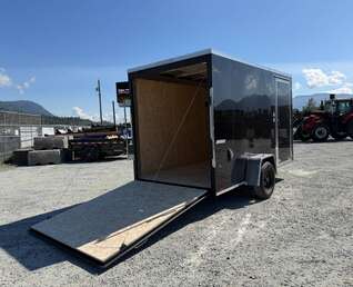 Thumbnail Photo of 2026 Impact Quake 6x12 V Nose Cargo / Enclosed Trailer Black Ramp Door Extra Height 2990lb GVW
