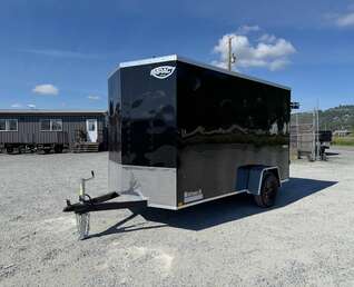 Thumbnail Photo of 2026 Impact Quake 6x12 V Nose Cargo / Enclosed Trailer Black Barn Doors Extra Height 2990lb GVW