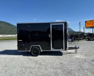 Thumbnail Photo of 2026 Impact Quake 6x12 V Nose Cargo / Enclosed Trailer Black Barn Doors Extra Height 2990lb GVW
