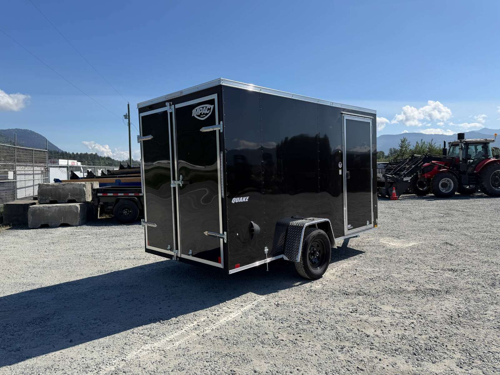 Photo of 2026 Impact Quake 6x12 V Nose Cargo / Enclosed Trailer Black Barn Doors Extra Height 2990lb GVW