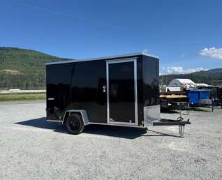 Thumbnail Photo of 2026 Impact Quake 6x12 V Nose Cargo / Enclosed Trailer Black Barn Doors Extra Height 2990lb GVW