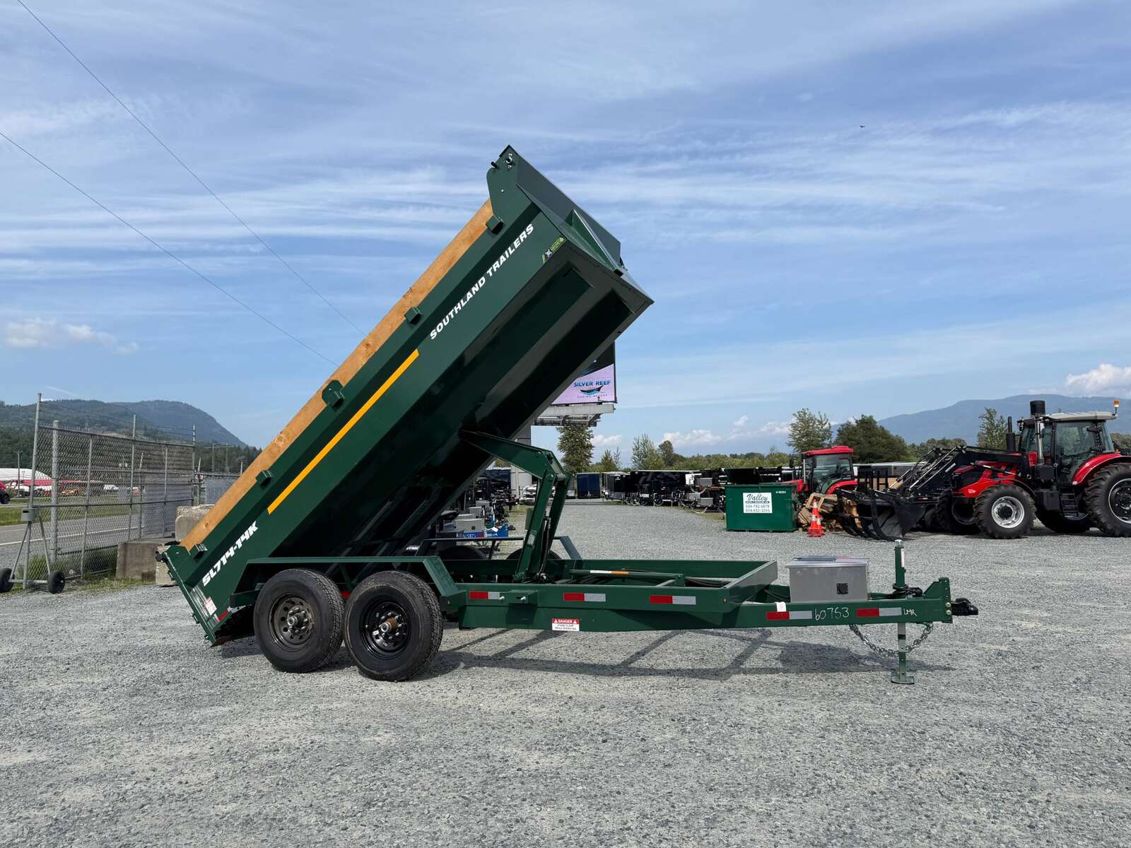 Photo of 2026 Southland 7x14 Dump Trailer GREEN 15,400lbs GVW with Tarp And Ramps (SL714-14K)