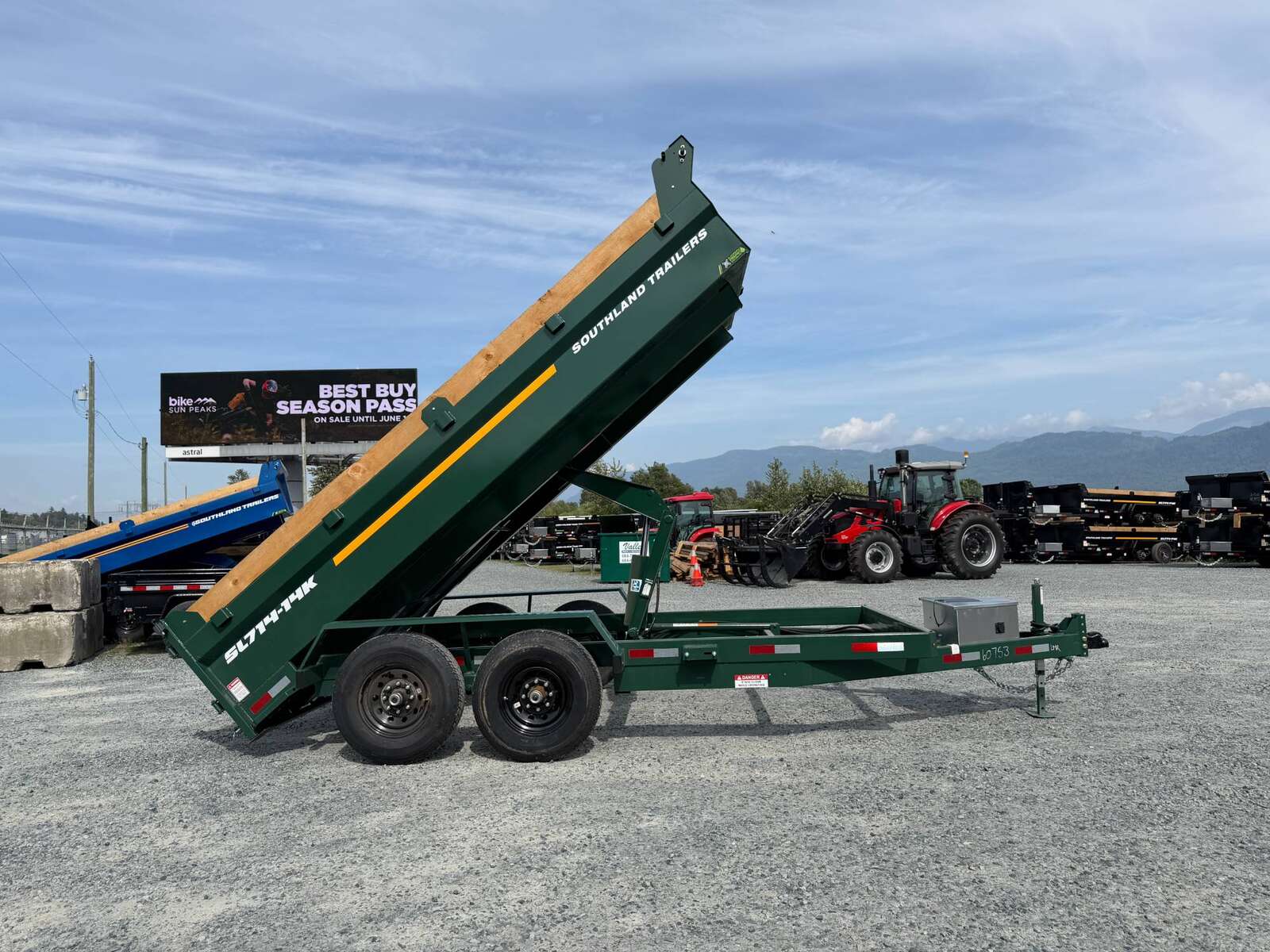 Photo of 2026 Southland 7x14 Dump Trailer GREEN 15,400lbs GVW with Tarp And Ramps (SL714-14K)
