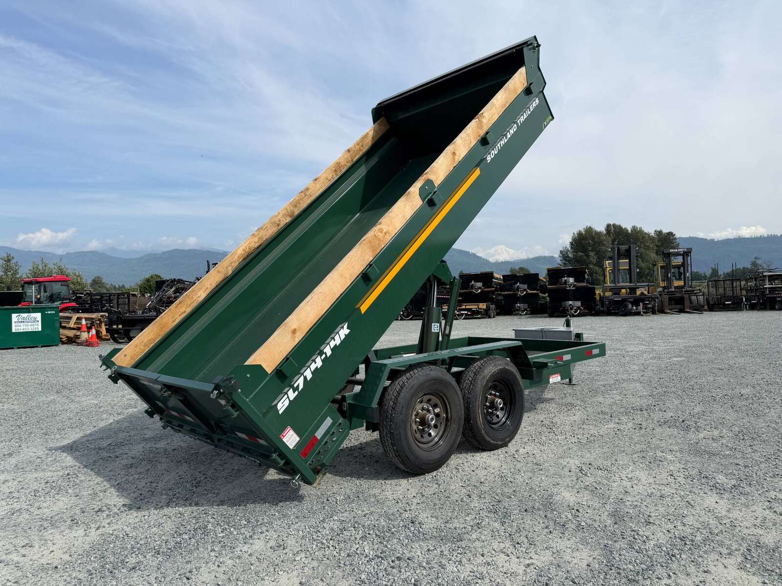 Photo of 2026 Southland 7x14 Dump Trailer GREEN 15,400lbs GVW with Tarp And Ramps (SL714-14K)