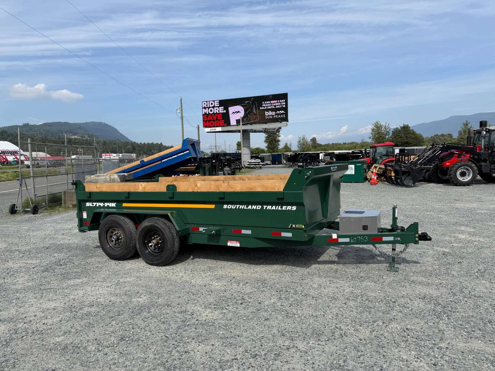 Photo of 2026 Southland 7x14 Dump Trailer GREEN 15,400lbs GVW with Tarp And Ramps (SL714-14K)