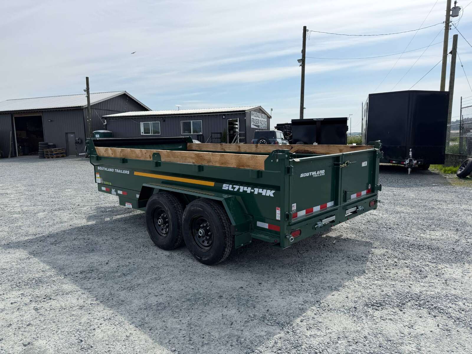 Photo of 2026 Southland 7x14 Dump Trailer GREEN 15,400lbs GVW with Tarp And Ramps (SL714-14K)