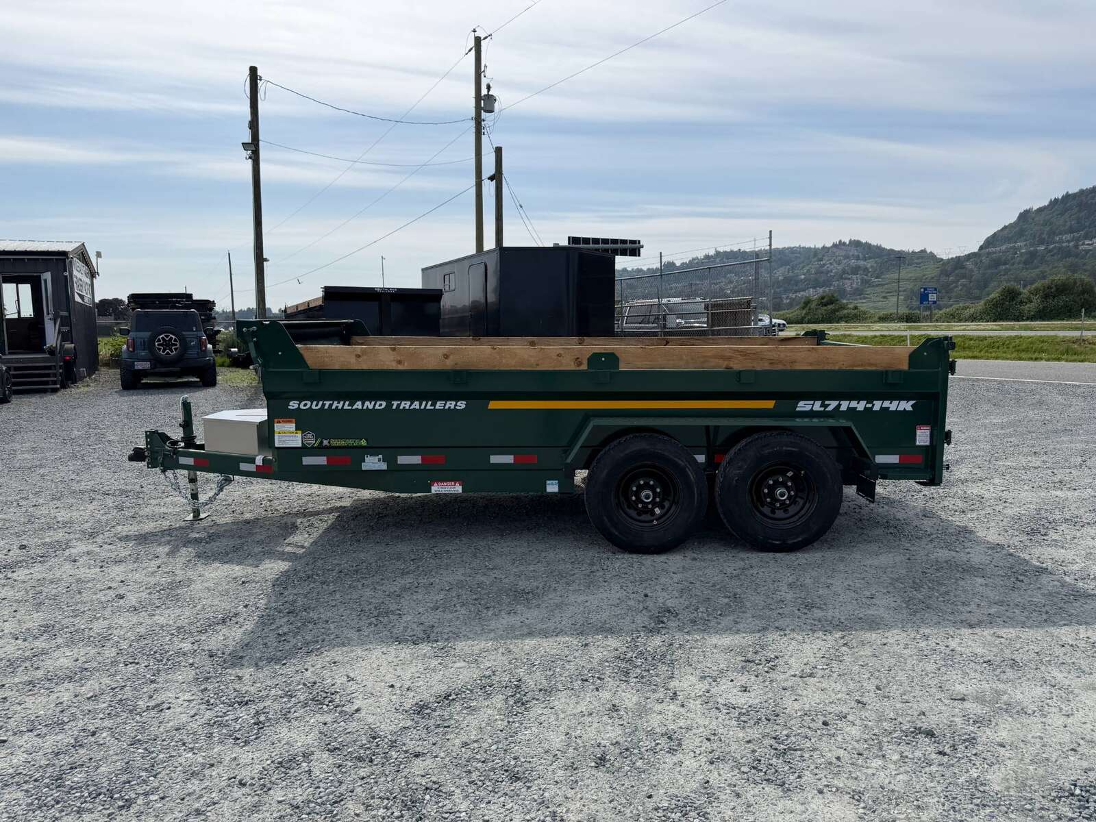 Photo of 2026 Southland 7x14 Dump Trailer GREEN 15,400lbs GVW with Tarp And Ramps (SL714-14K)