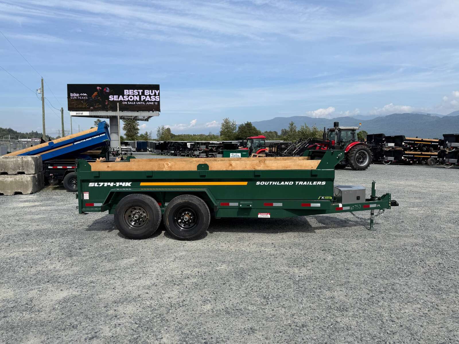 Photo of 2026 Southland 7x14 Dump Trailer GREEN 15,400lbs GVW with Tarp And Ramps (SL714-14K)