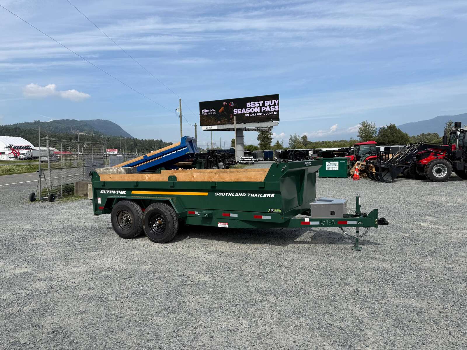 Photo of 2026 Southland 7x14 Dump Trailer GREEN 15,400lbs GVW with Tarp And Ramps (SL714-14K)