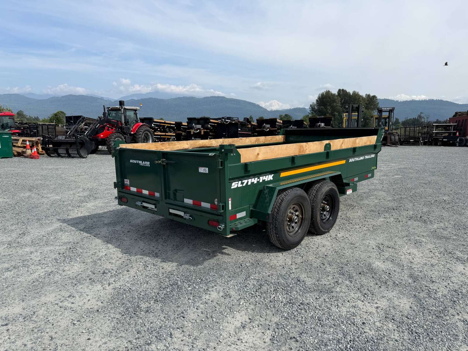 Photo of 2026 Southland 7x14 Dump Trailer GREEN 15,400lbs GVW with Tarp And Ramps (SL714-14K)