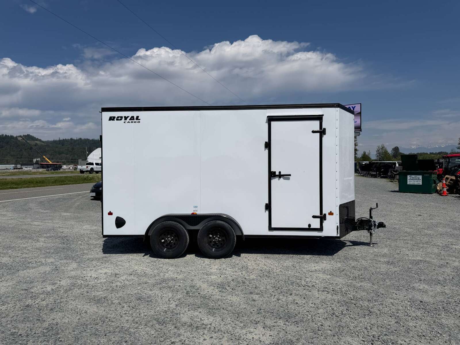 Photo of 2026 Royal 7x14 V Nose Cargo / Enclosed Trailer Extra Height Ramp Door White w/ Blackout Trim Package 7700lb GVW (GSR)