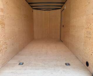 Thumbnail Photo of 2026 Royal 7x14 V Nose Cargo / Enclosed Trailer Extra Height Ramp Door White w/ Blackout Trim Package 7700lb GVW (GSR)