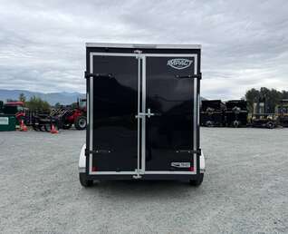 Thumbnail Photo of 2026 Impact Quake 6x12 V Nose Cargo / Enclosed Trailer Tandem Axle Black Barn Doors Extra Height 7000lb GVW