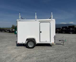 Thumbnail Photo of Used Pre Owned 2016 6x10 Wells Cargo Enclosed Trailer Barn Doors White 2990lb GVW