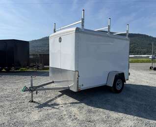 Thumbnail Photo of Used Pre Owned 2016 6x10 Wells Cargo Enclosed Trailer Barn Doors White 2990lb GVW