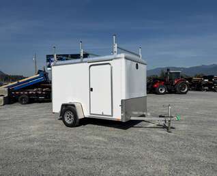 Thumbnail Photo of Used Pre Owned 2016 6x10 Wells Cargo Enclosed Trailer Barn Doors White 2990lb GVW