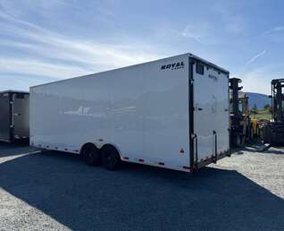 Thumbnail Photo of 2026 Royal Cargo 8.5x24 V Nose Car Hauler Cargo / Enclosed Trailer 11,400lb GVW White Ramp Door Extra Height (GSR)