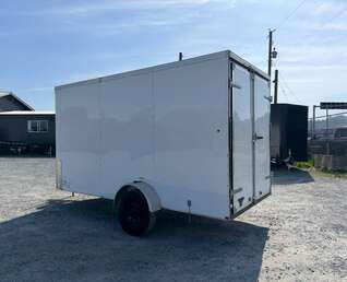 Thumbnail Photo of Used Pre Owned 2017 6x12 TNT Cargo / Enclosed Trailer V Nose White Barn Doors 2990lb GVW