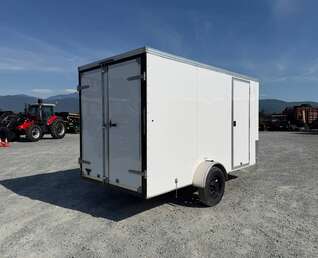 Thumbnail Photo of Used Pre Owned 2017 6x12 TNT Cargo / Enclosed Trailer V Nose White Barn Doors 2990lb GVW