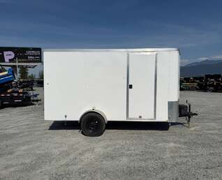 Thumbnail Photo of Used Pre Owned 2017 6x12 TNT Cargo / Enclosed Trailer V Nose White Barn Doors 2990lb GVW