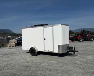 Thumbnail Photo of Used Pre Owned 2017 6x12 TNT Cargo / Enclosed Trailer V Nose White Barn Doors 2990lb GVW