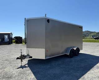 Thumbnail Photo of 2026 Royal 7x16 Enclosed Cargo Trailer V Nose Ramp Door Pewter 7700lb GVW Extra Height