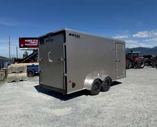Thumbnail Photo of 2026 Royal 7x16 Enclosed Cargo Trailer V Nose Ramp Door Pewter 7700lb GVW Extra Height