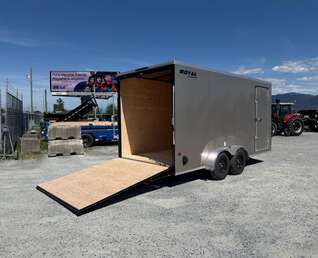 Thumbnail Photo of 2026 Royal 7x16 Enclosed Cargo Trailer V Nose Ramp Door Pewter 7700lb GVW Extra Height