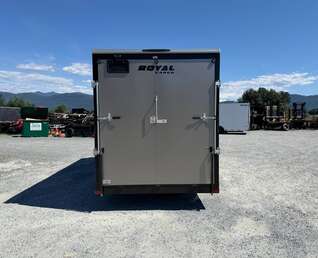 Thumbnail Photo of 2026 Royal 7x16 Enclosed Cargo Trailer V Nose Ramp Door Pewter 7700lb GVW Extra Height