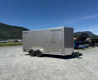 Thumbnail Photo of 2026 Royal 7x16 Enclosed Cargo Trailer V Nose Ramp Door Pewter 7700lb GVW Extra Height