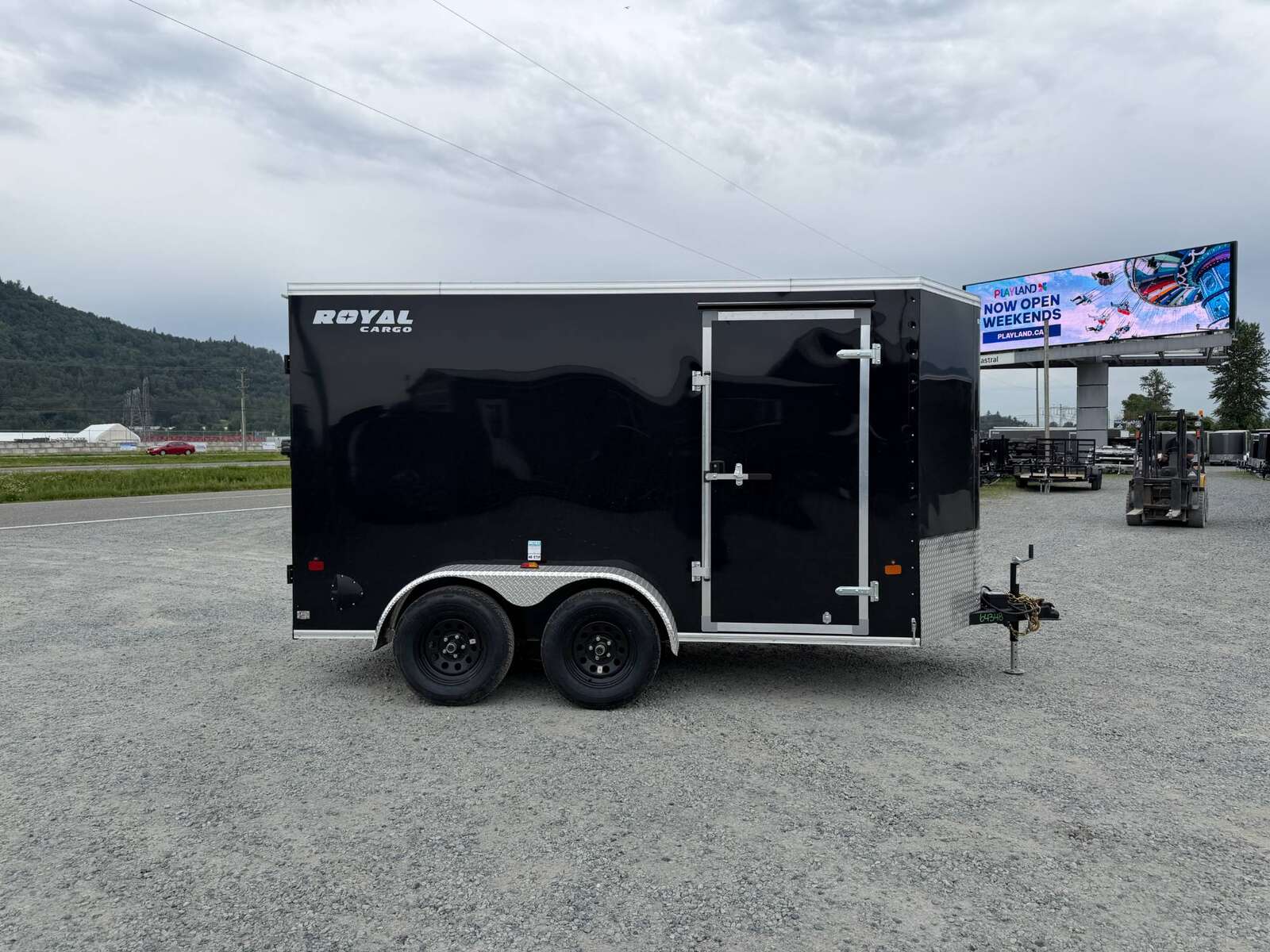 Photo of 2026 Royal Cargo 6x12 Enclosed Trailer Tandem Axle Rear Barn Doors Gloss Black 7700lbs GVW