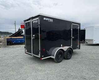 Thumbnail Photo of 2026 Royal Cargo 6x12 Enclosed Trailer Tandem Axle Rear Barn Doors Gloss Black 7700lbs GVW