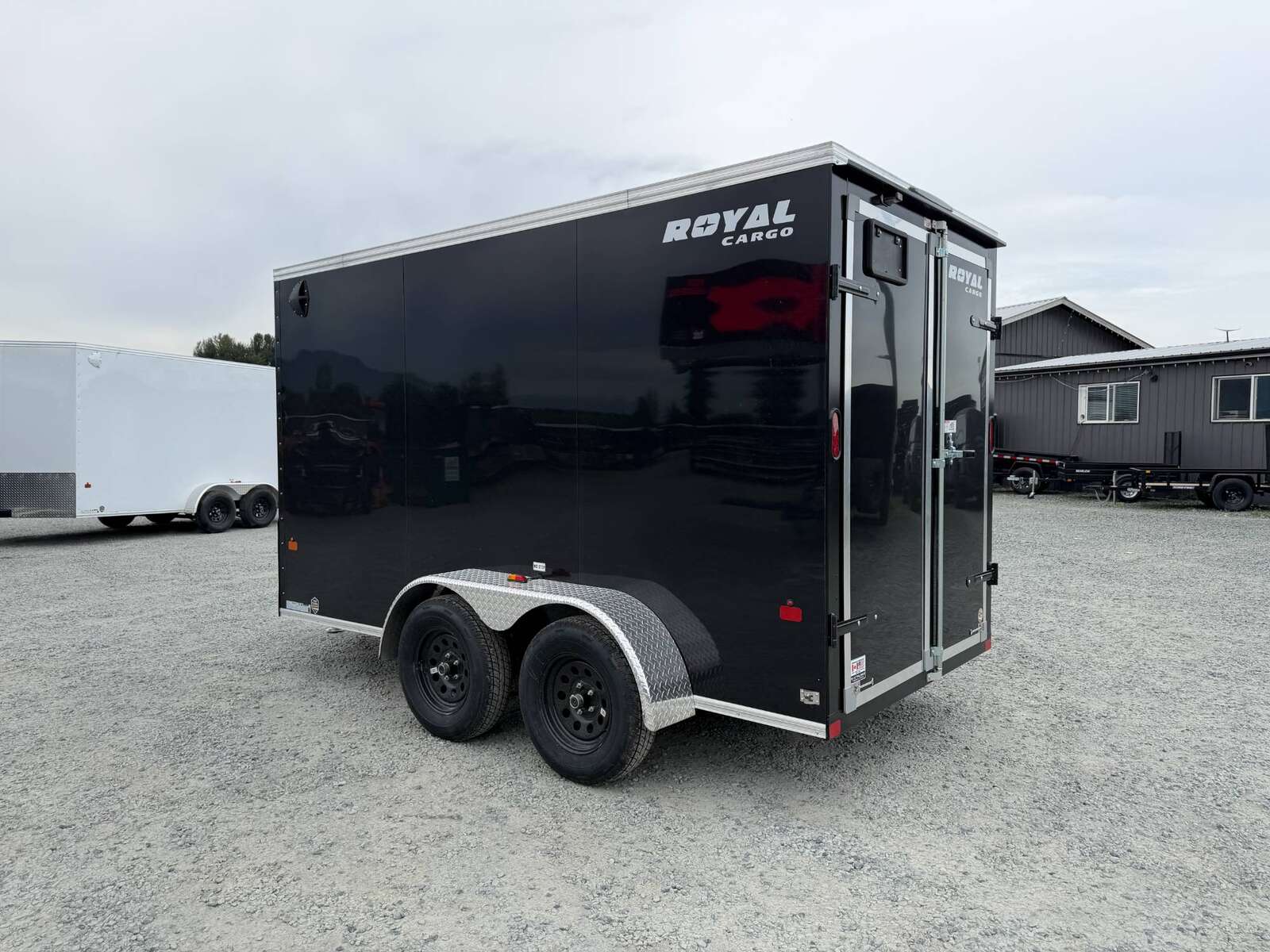 Photo of 2026 Royal Cargo 6x12 Enclosed Trailer Tandem Axle Rear Barn Doors Gloss Black 7700lbs GVW