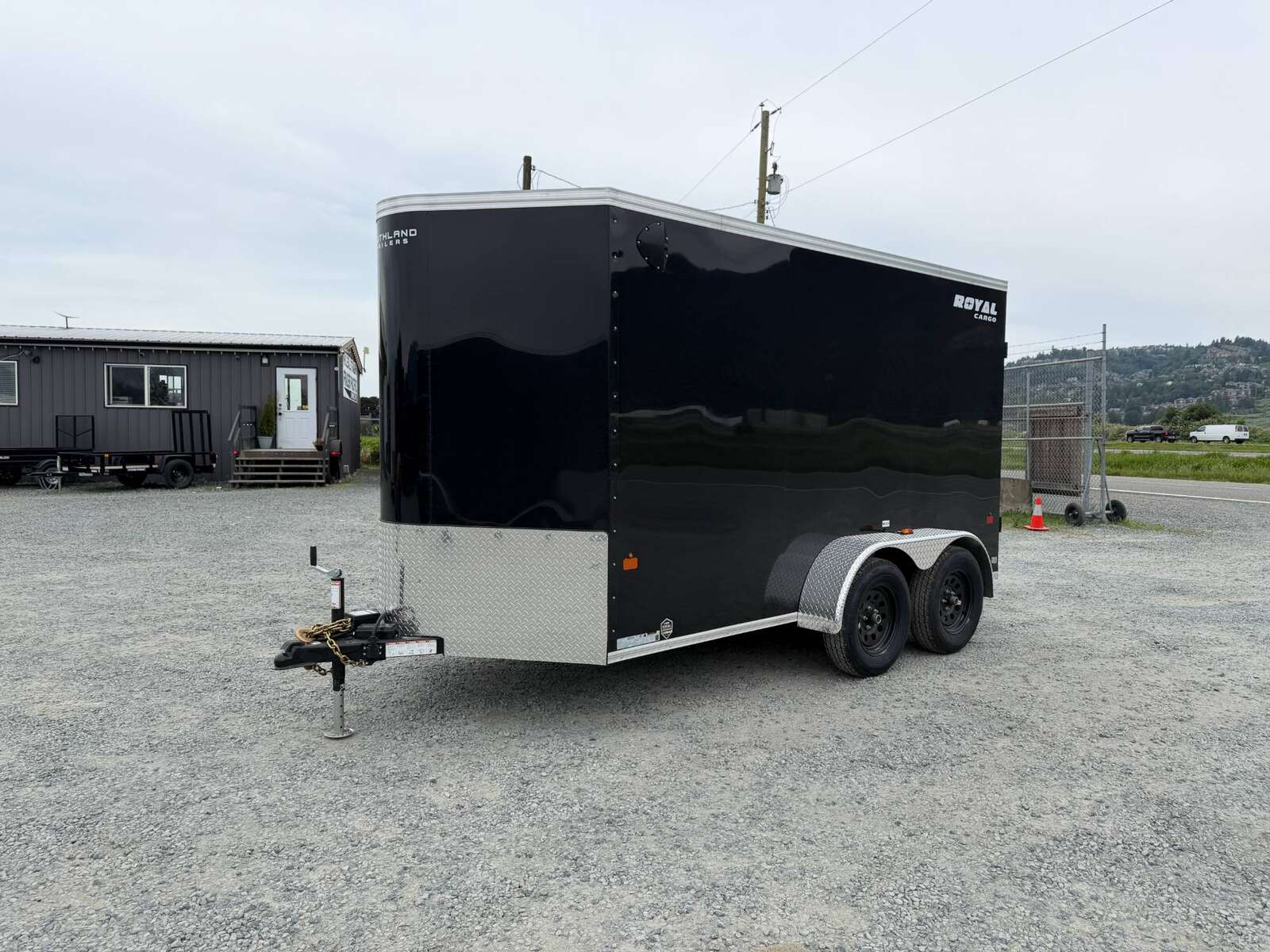 Photo of 2026 Royal Cargo 6x12 Enclosed Trailer Tandem Axle Rear Barn Doors Gloss Black 7700lbs GVW