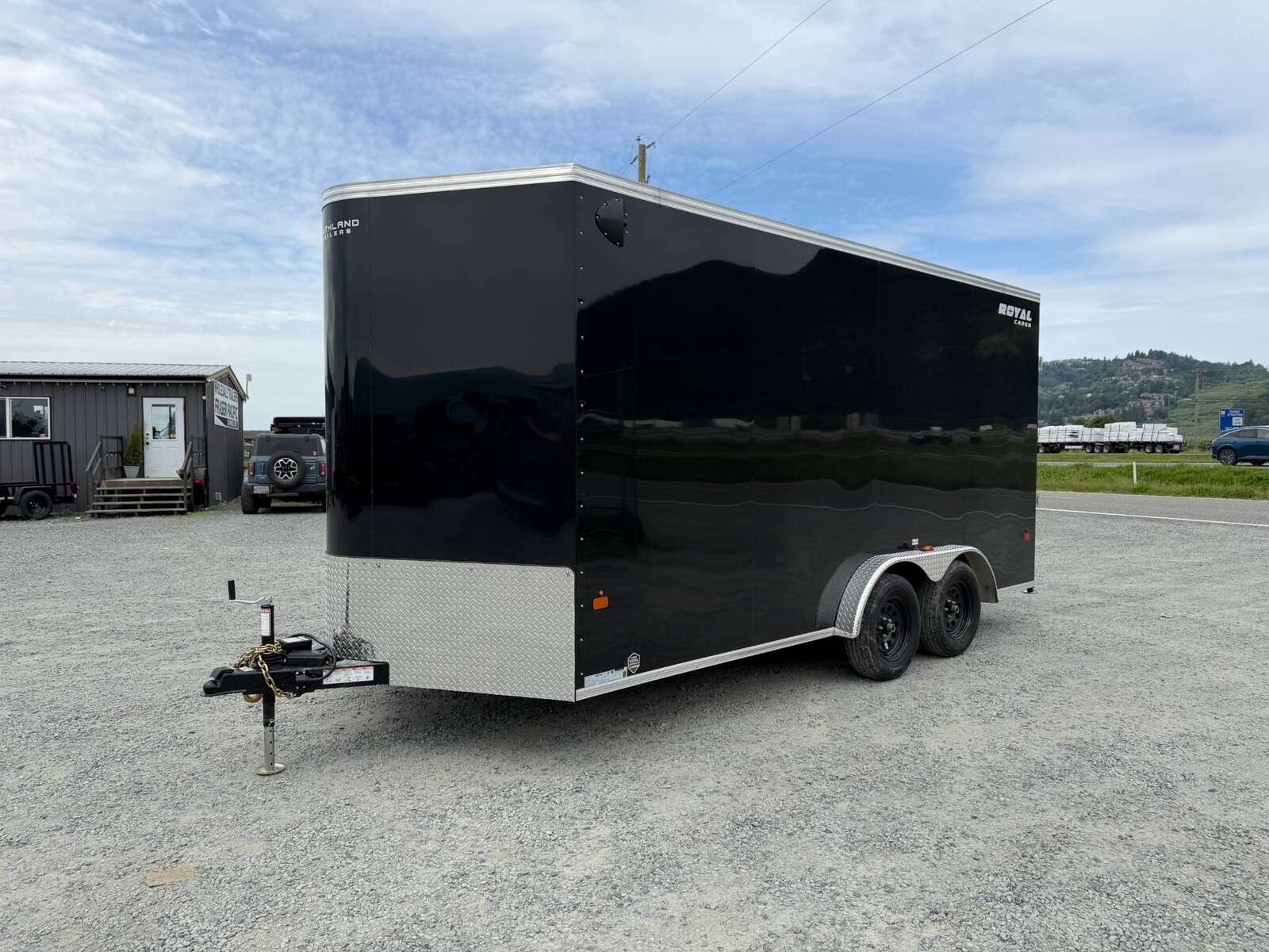 Photo of 2026 Royal 7.5X16 V-NOSE RAMP DOOR EXTRA HEIGHT Cargo / Enclosed Trailer Gloss Black 7700lb GVW (GSR)