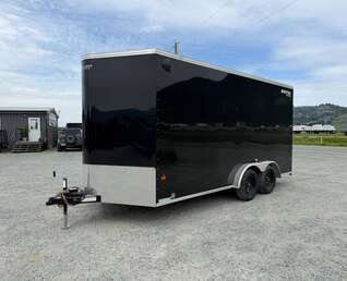 Thumbnail Photo of 2026 Royal 7.5X16 V-NOSE RAMP DOOR EXTRA HEIGHT Cargo / Enclosed Trailer Gloss Black 7700lb GVW (GSR)