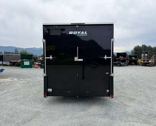 Thumbnail Photo of 2026 Royal 7.5X16 V-NOSE RAMP DOOR EXTRA HEIGHT Cargo / Enclosed Trailer Gloss Black 7700lb GVW (GSR)