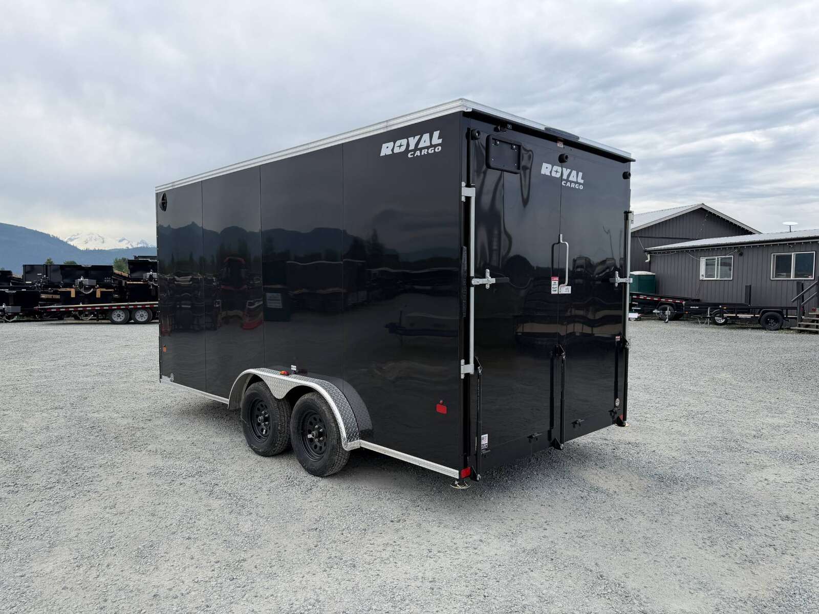 Photo of 2026 Royal 7.5X16 V-NOSE RAMP DOOR EXTRA HEIGHT Cargo / Enclosed Trailer Gloss Black 7700lb GVW (GSR)