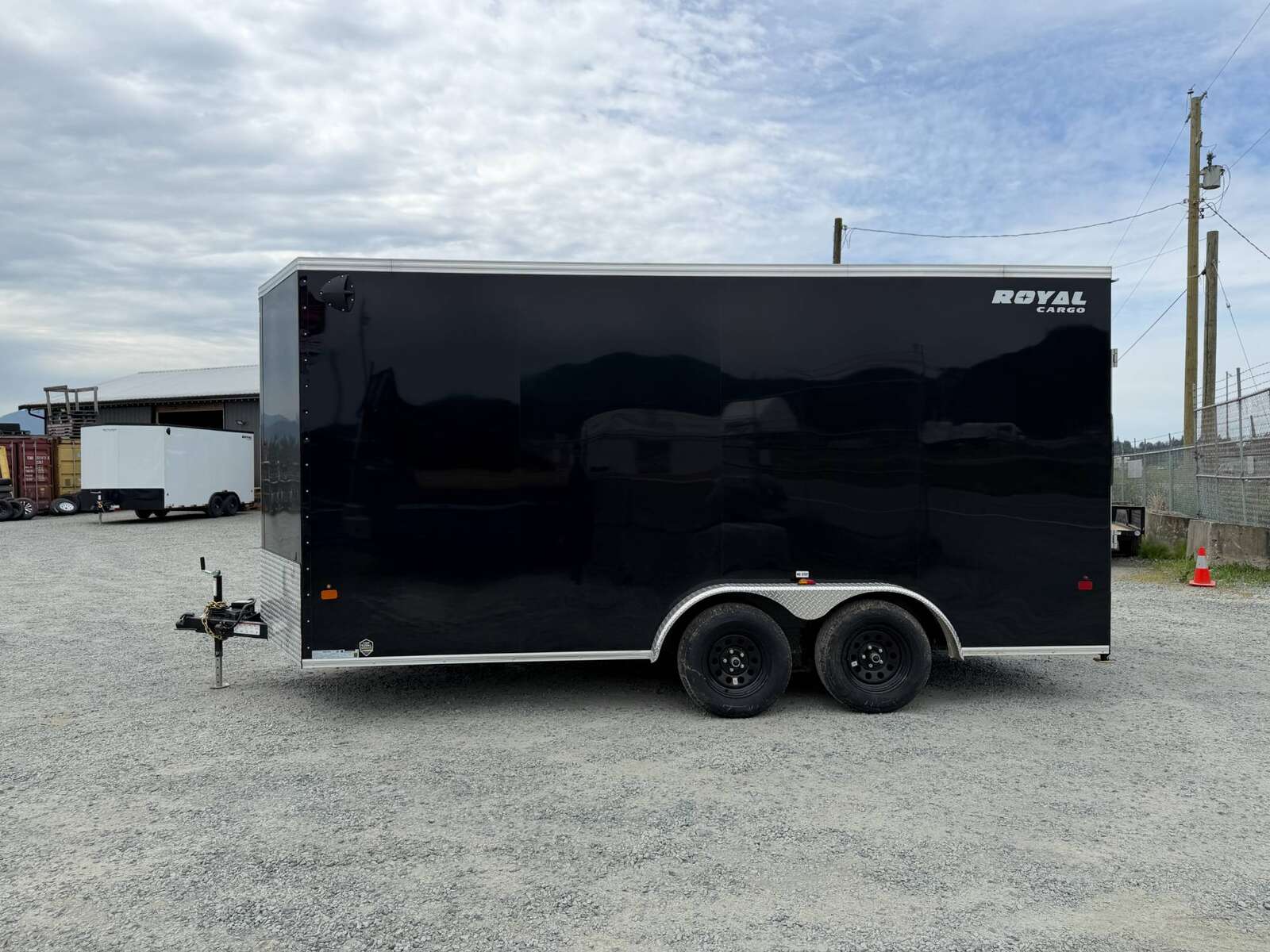 Photo of 2026 Royal 7.5X16 V-NOSE RAMP DOOR EXTRA HEIGHT Cargo / Enclosed Trailer Gloss Black 7700lb GVW (GSR)