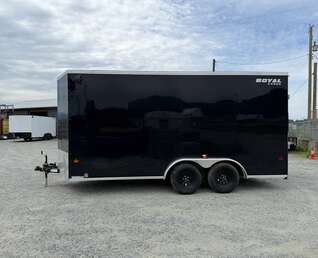 Thumbnail Photo of 2026 Royal 7.5X16 V-NOSE RAMP DOOR EXTRA HEIGHT Cargo / Enclosed Trailer Gloss Black 7700lb GVW (GSR)