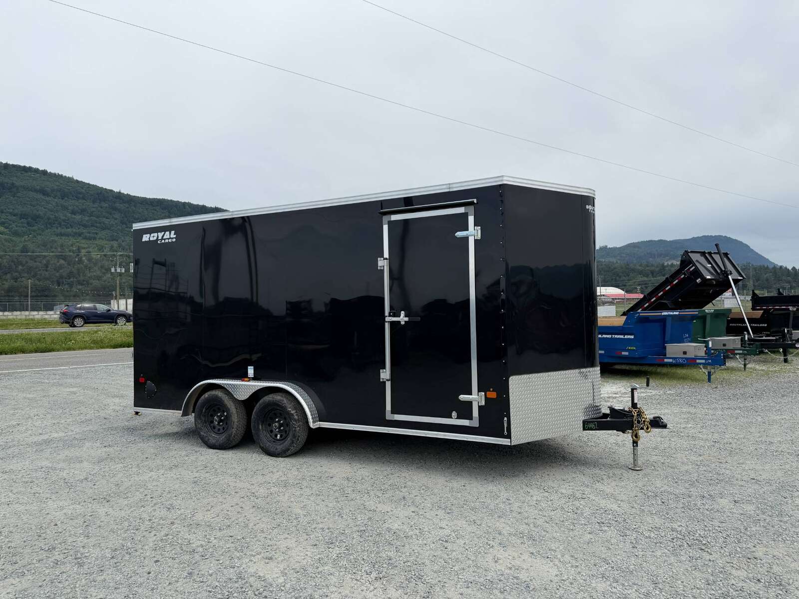 Photo of 2026 Royal 7.5X16 V-NOSE RAMP DOOR EXTRA HEIGHT Cargo / Enclosed Trailer Gloss Black 7700lb GVW (GSR)