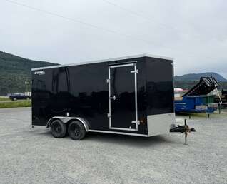 Thumbnail Photo of 2026 Royal 7.5X16 V-NOSE RAMP DOOR EXTRA HEIGHT Cargo / Enclosed Trailer Gloss Black 7700lb GVW (GSR)