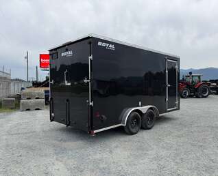 Thumbnail Photo of 2026 Royal 7.5X16 V-NOSE RAMP DOOR EXTRA HEIGHT Cargo / Enclosed Trailer Gloss Black 7700lb GVW (GSR)