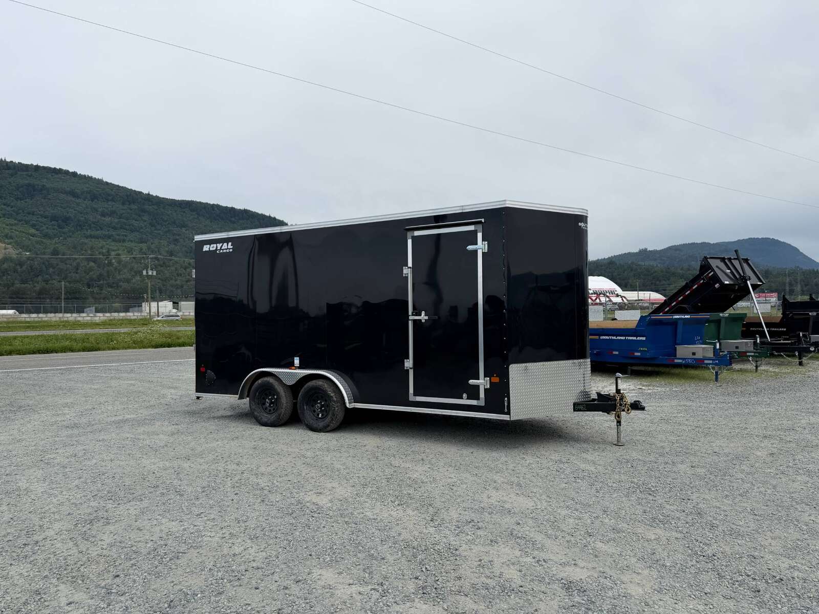 Photo of 2026 Royal 7.5X16 V-NOSE RAMP DOOR EXTRA HEIGHT Cargo / Enclosed Trailer Gloss Black 7700lb GVW (GSR)