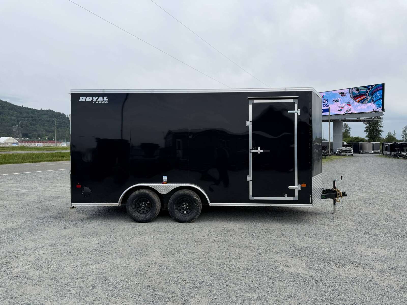 Photo of 2026 Royal 7.5X16 V-NOSE RAMP DOOR EXTRA HEIGHT Cargo / Enclosed Trailer Gloss Black 7700lb GVW (GSR)